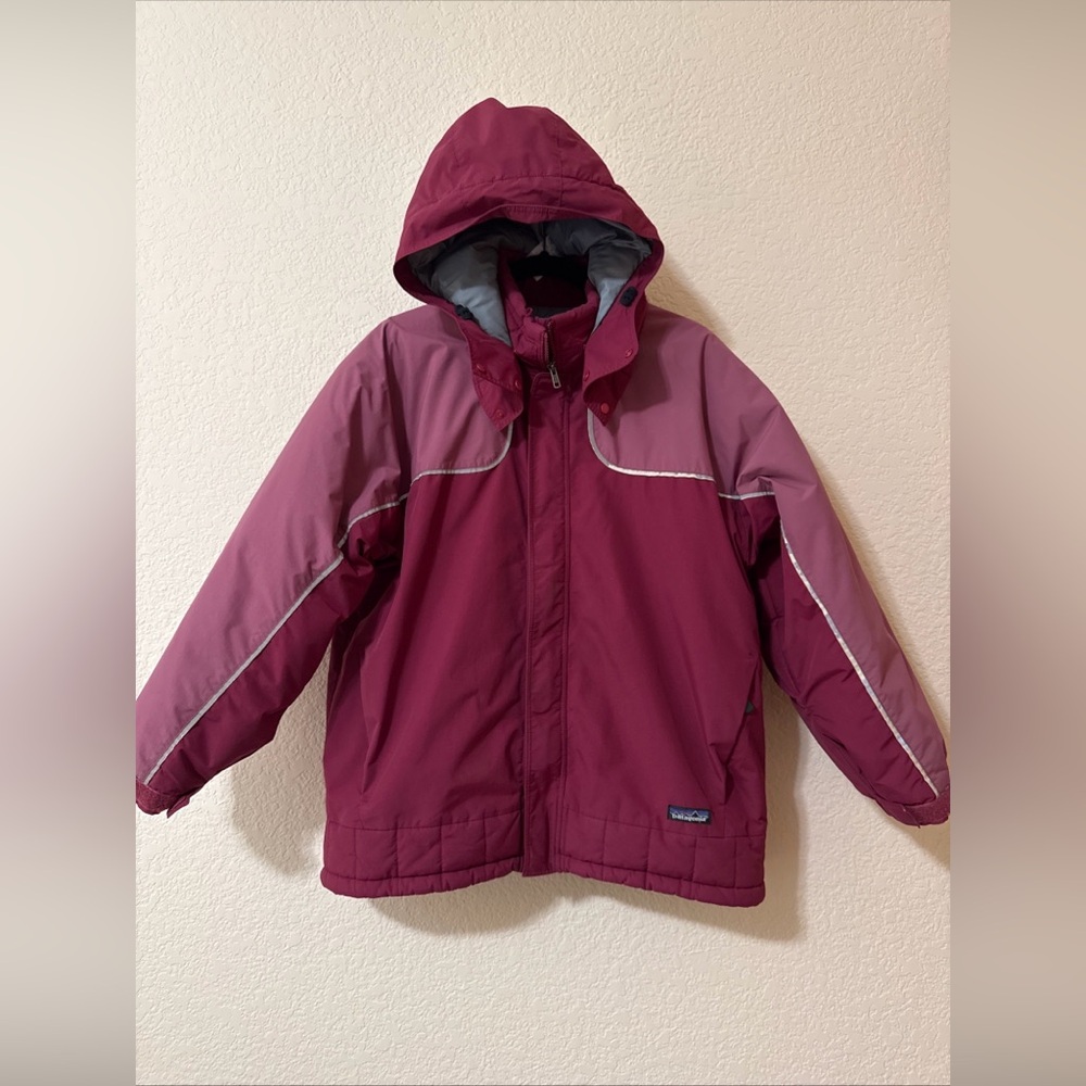 VTG Patagonia Kids' Guide Parka red/magenta Snowboard Ski Jacket Sz XL (14) Hood